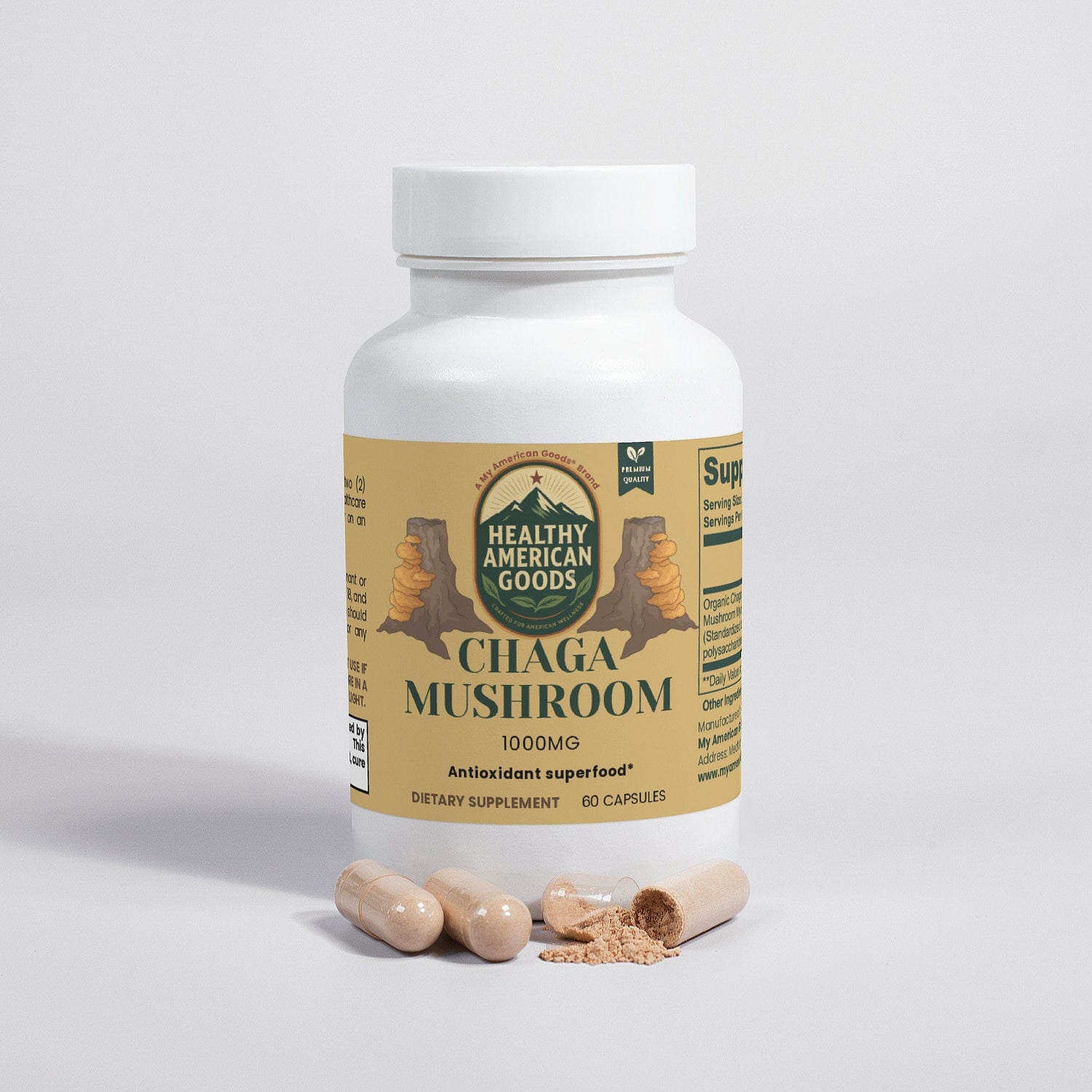 Healthy American Goods™ Mushroom Products Chaga Mushroom