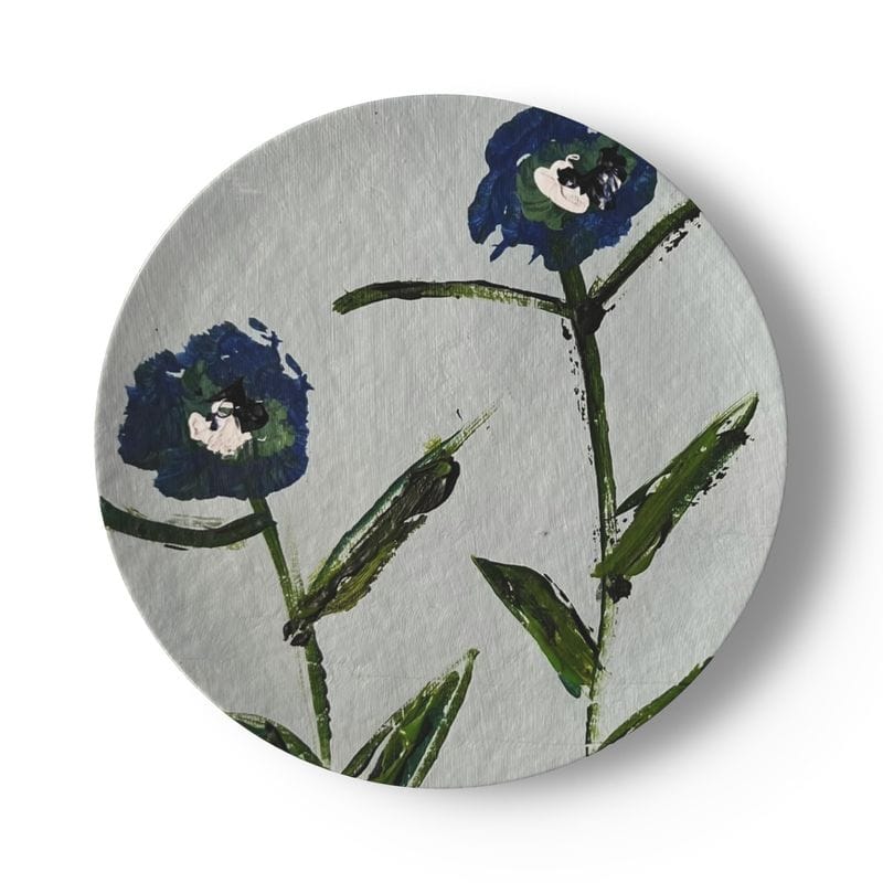 Erin Donahue Tice China Plates Set of Blue and Teal Posey China Plates (Set of 4 or 8)
