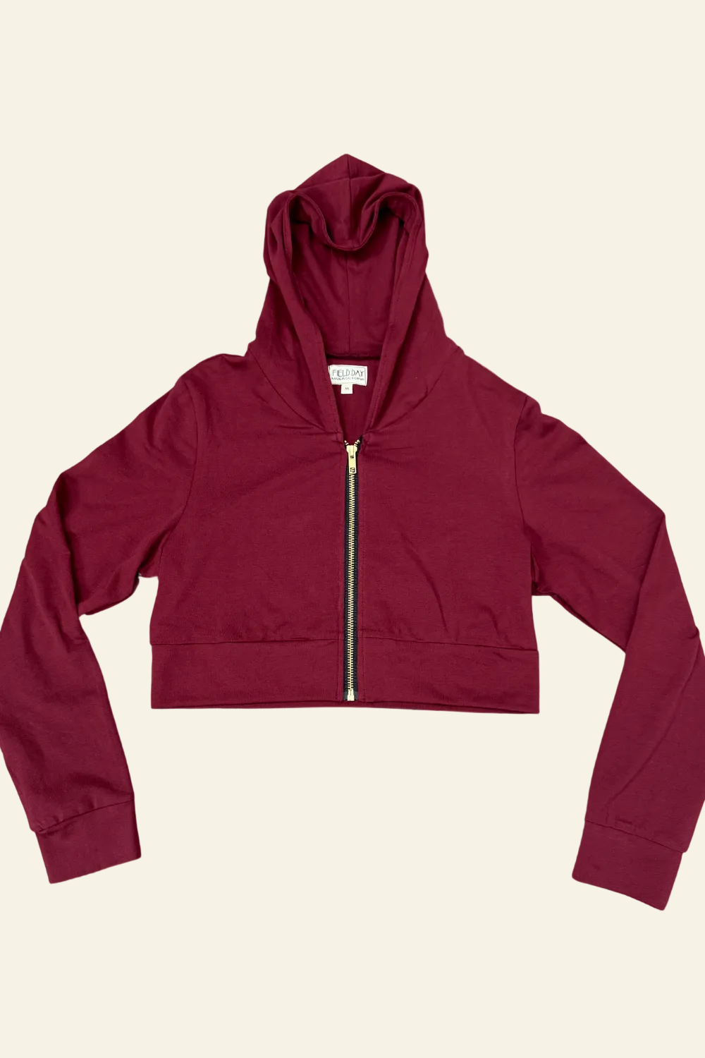 Field Day Hoodie S Cropped Hoodie In Merlot