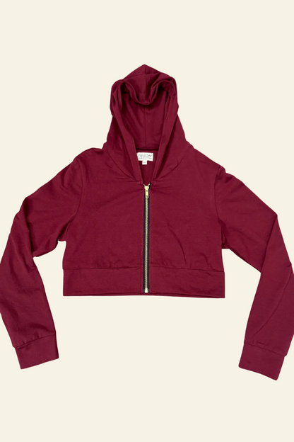 Field Day Hoodie S Cropped Hoodie In Merlot