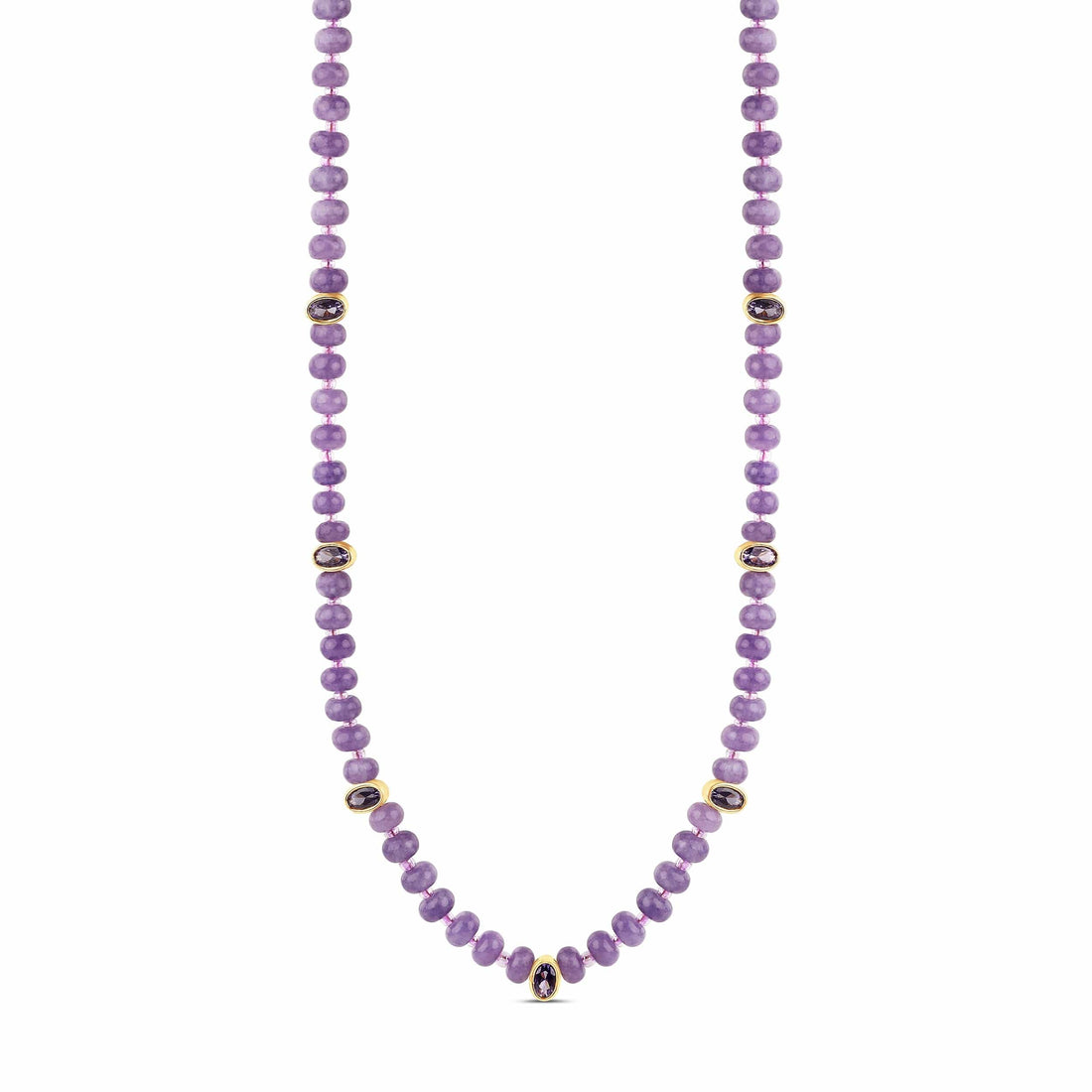 Hannah B by Hannah Bender Necklace Lavender Amethyst Bead Necklace with Faceted Gem Accents