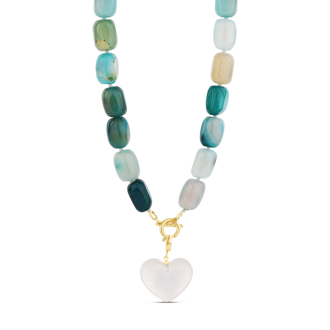 Hannah B by Hannah Bender Necklace Blue Removable Crystal Heart Necklace
