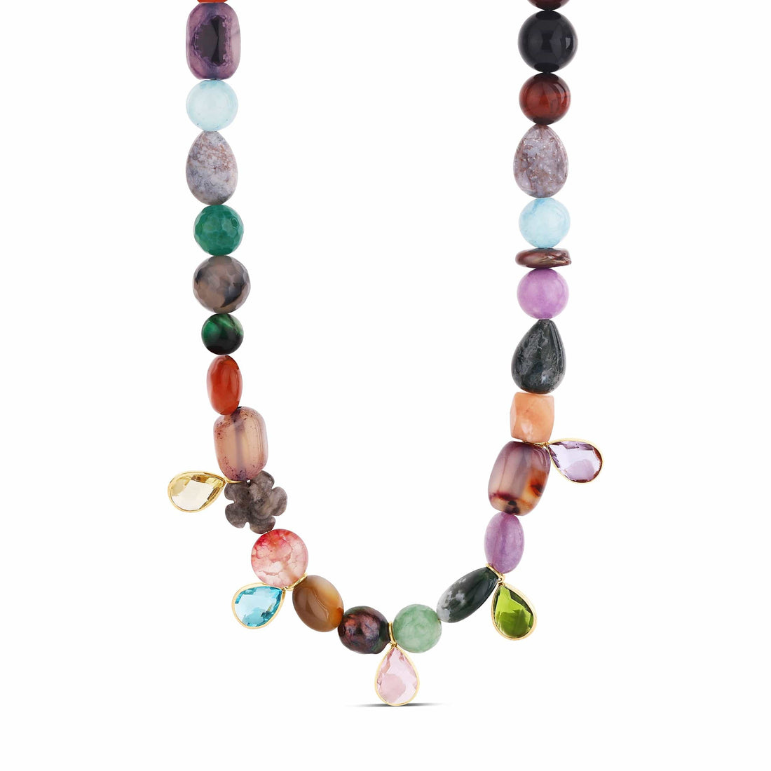 Hannah B by Hannah Bender Necklace Rainbow Gemstone &amp; Crystal Drop Necklace
