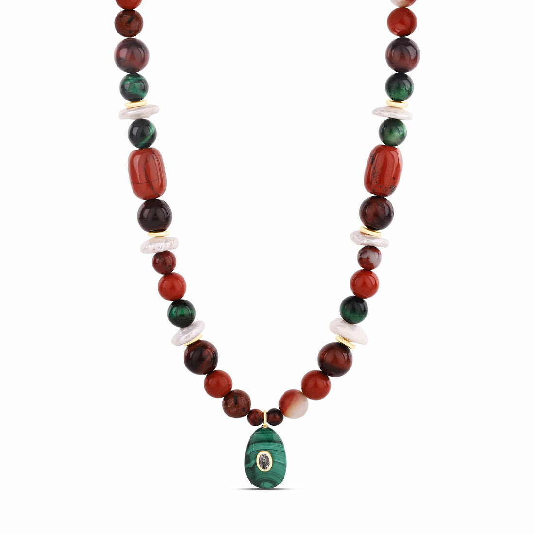 Hannah B by Hannah Bender Necklace Jasper &amp; Malachite Statement Necklace
