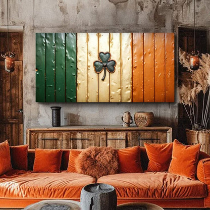 Tailored Canvases Canvas Irish Shamrock Glory Wooden Flag Wall Art II