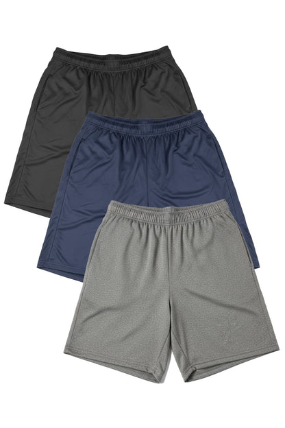 WSI Sportswear Performance Shorts M / Multicolor 3-Pack Microtech™ 8" Inseam Gym Short