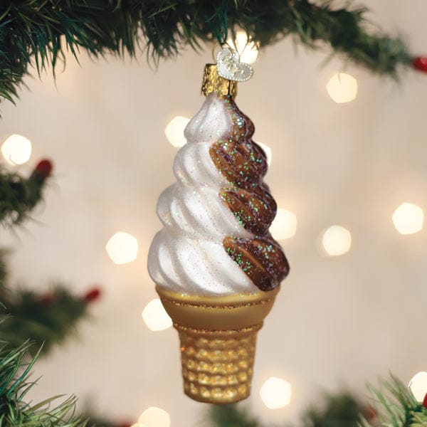 Old World Christmas 4.25 X 1.75 X 1.75 / 32746 Chocolate Swirl Soft Serve Ornament