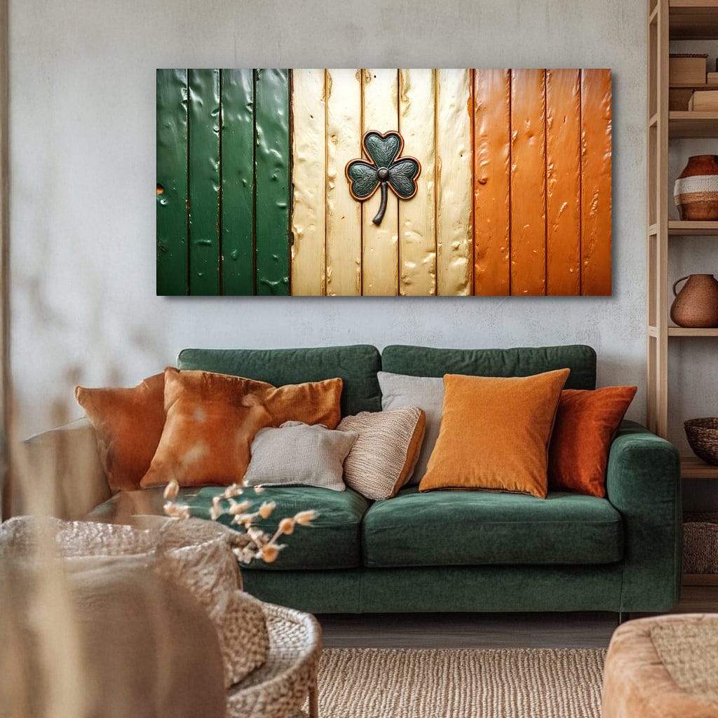 Tailored Canvases Canvas Irish Shamrock Glory Wooden Flag Wall Art II