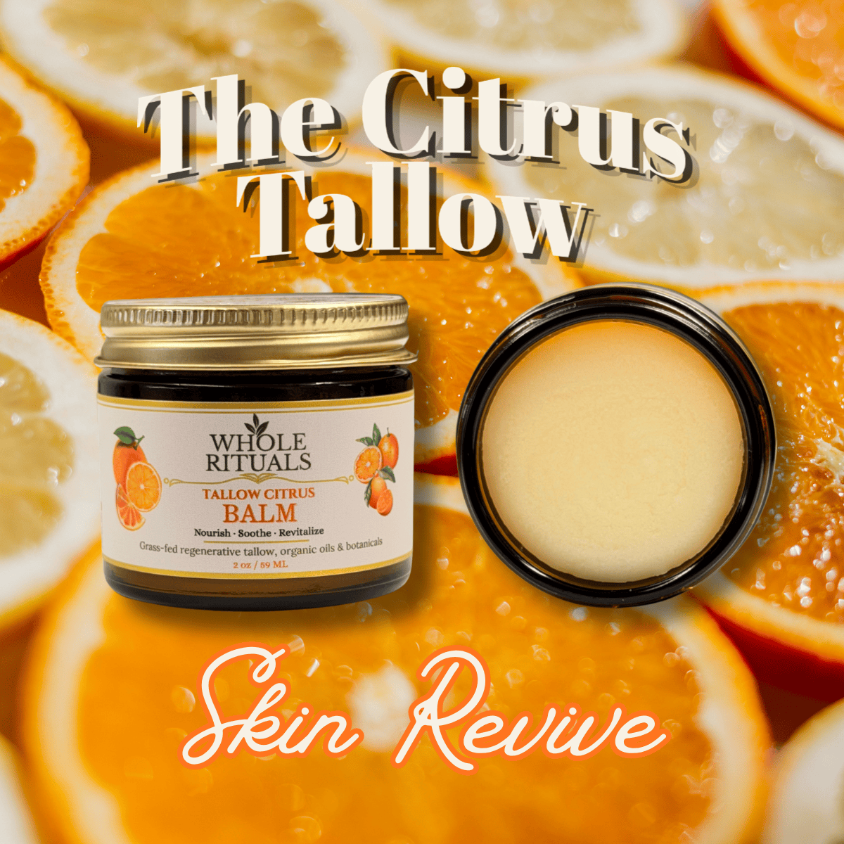 Whole Rituals Face Moisturizer Citrus Tallow Balm – Natural Moisturizing Skin Balm