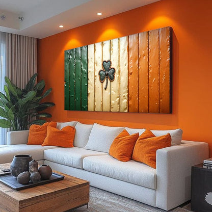 Tailored Canvases Canvas Irish Shamrock Glory Wooden Flag Wall Art II