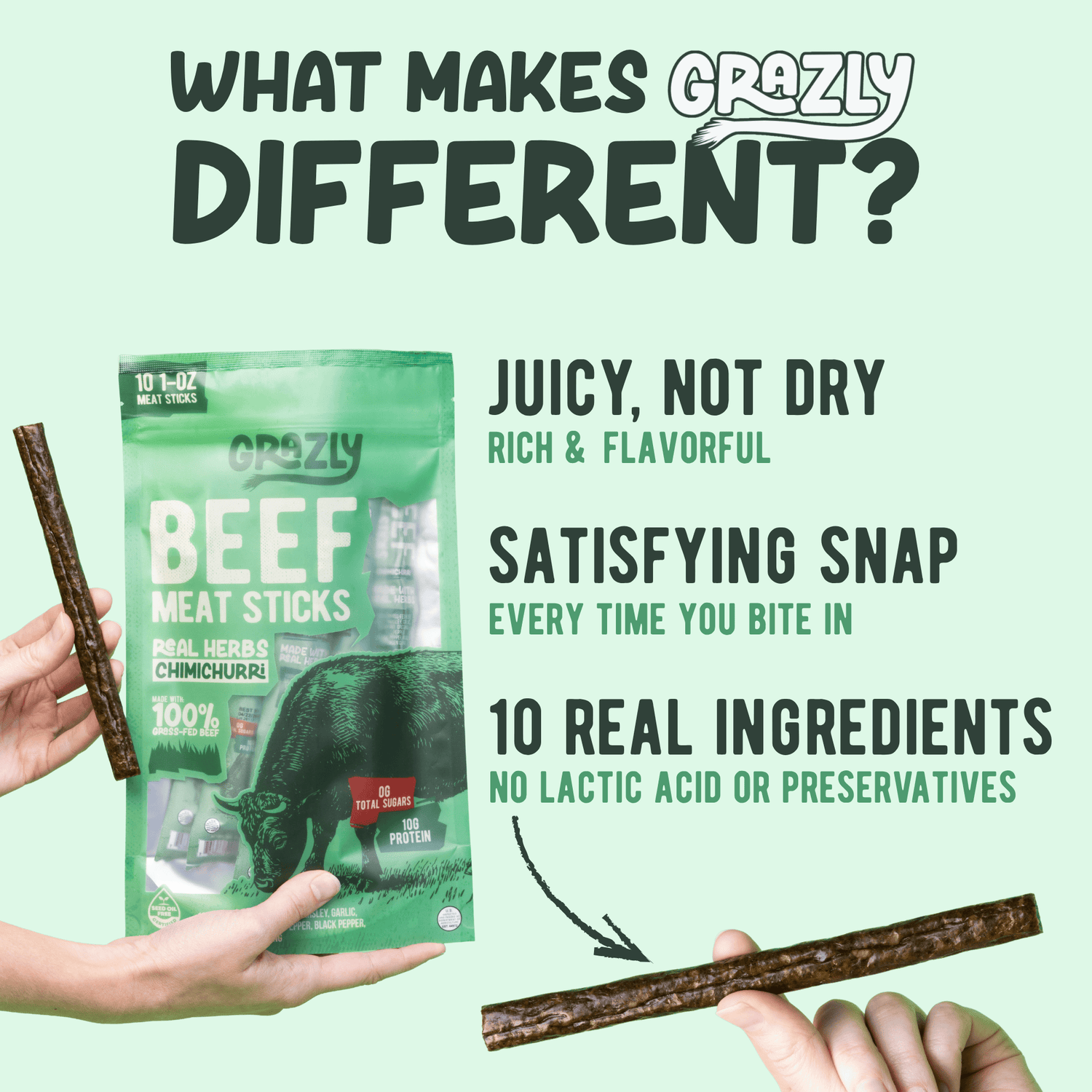 Grazly Chimichurri Beef Meat Sticks