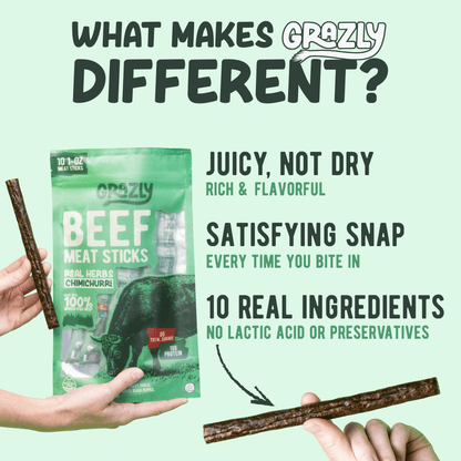 Grazly Chimichurri Beef Meat Sticks