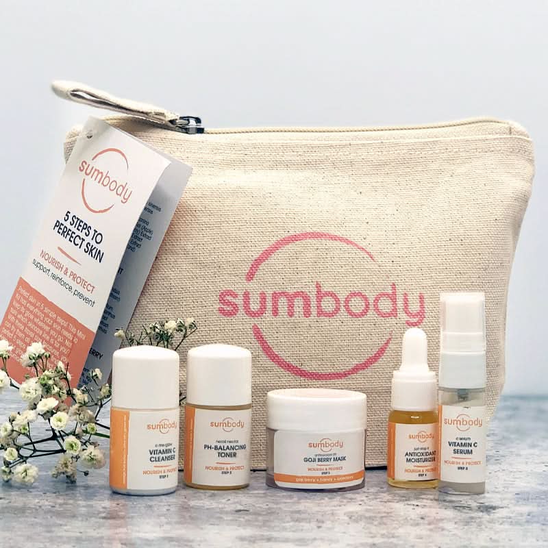 Sumbody Skincare 5 Steps to Perfect Skin Nourish &amp; Protect Mini Kit