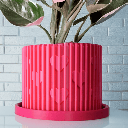 Rosebud HomeGoods Planter Modern Heart-Shaped Planter with Drainage &amp; Saucer – Unique Valentine’s Day Gift for Plant Lovers, 3d Printed Planter Home Hosting Decor,
