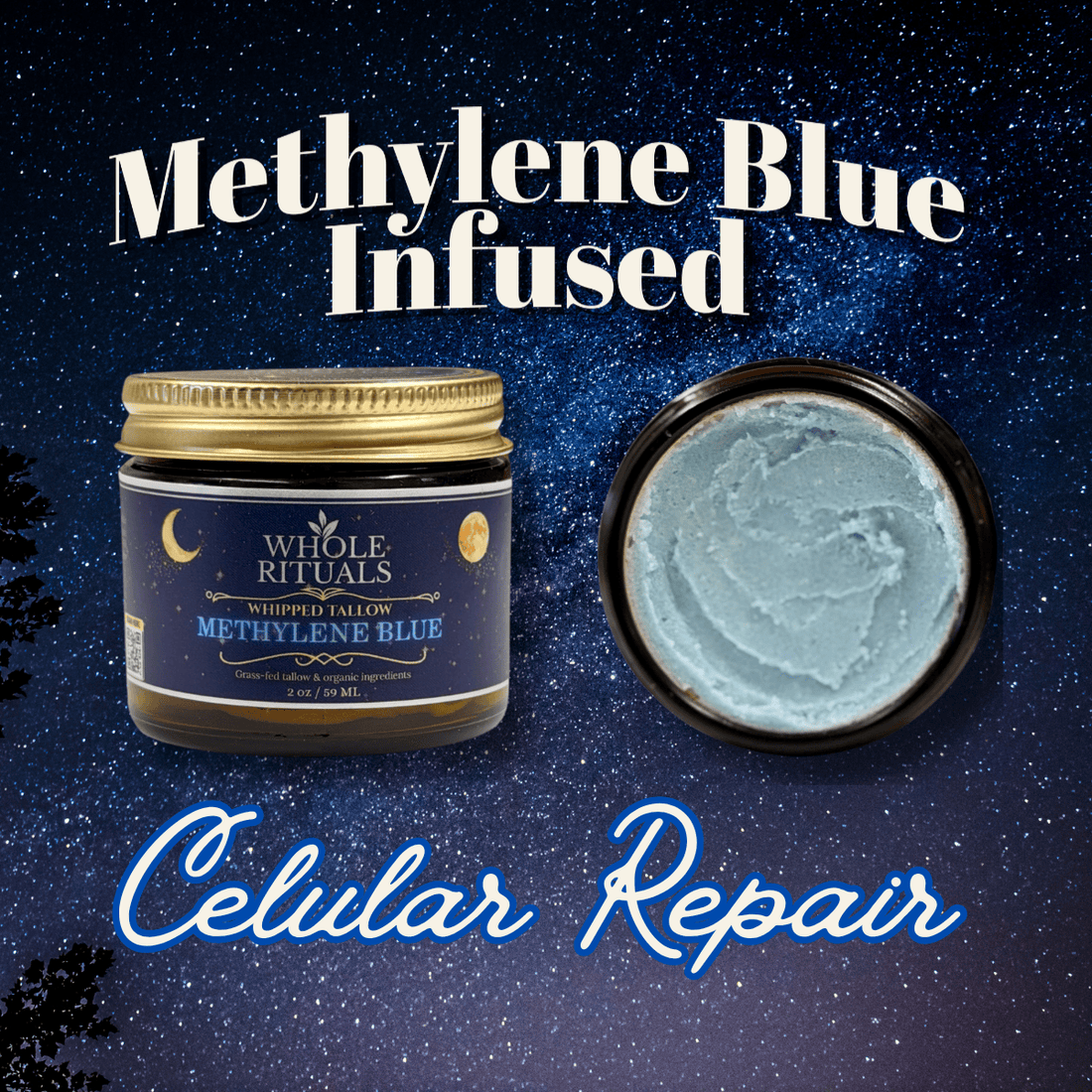 Whole Rituals Face Moisturizer Methylene Blue Infused Tallow Balm - Whipped