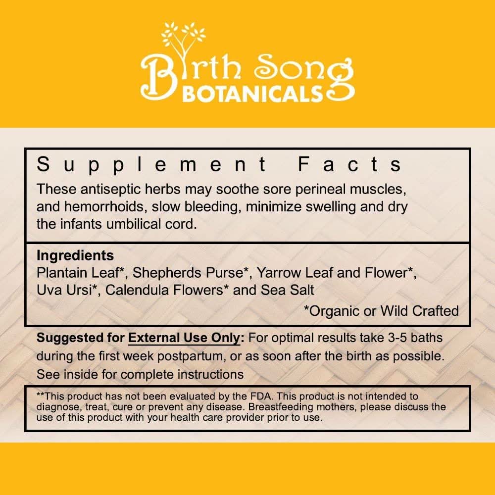 Birth Song Botanicals Co. Herb Baths Default Postpartum Herbal Bath – Gentle Botanical Soak for Mom and Baby (8 oz)