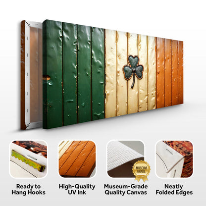 Tailored Canvases Canvas Irish Shamrock Glory Wooden Flag Wall Art II