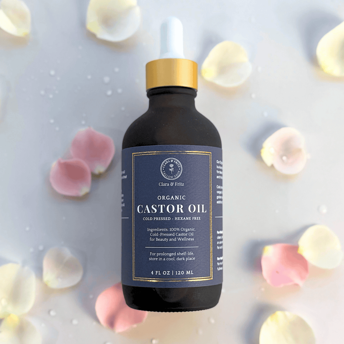 Clara &amp; Fritz Tallow Shop body oil Organic Castor Oil - 4 oz