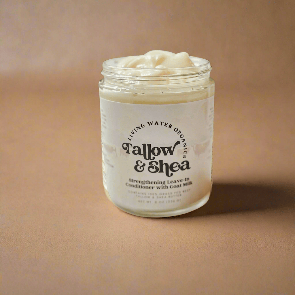 Living Water Organics Tallow, Shea &amp; Goat Milk Leave-In Conditioner
