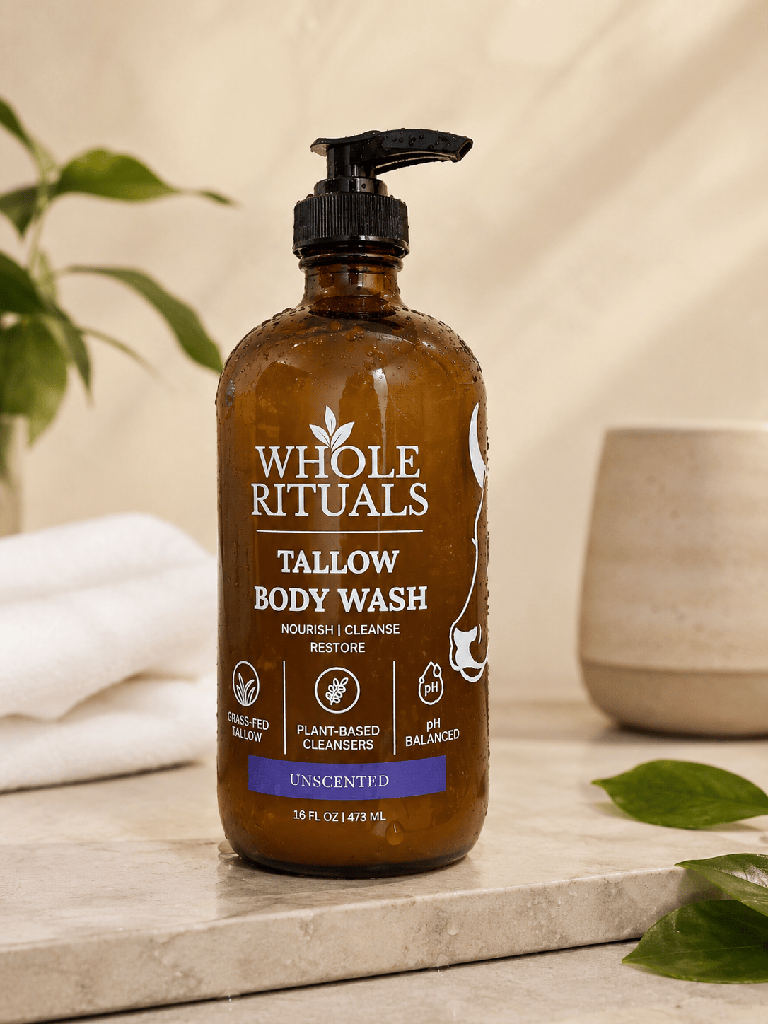 Whole Rituals Body Wash Unscented Tallow Body Wash – 16 oz