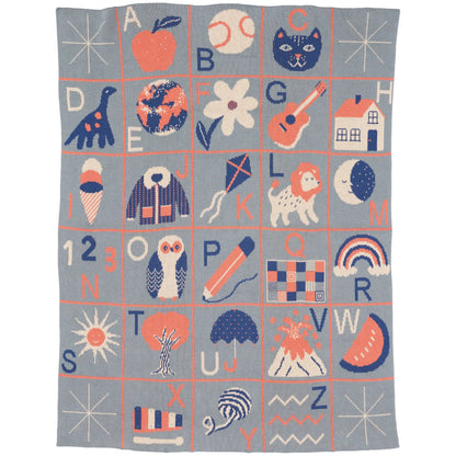 Biquette Baby Blanket Spruce in Egyptian Cotton ABC Baby Blanket