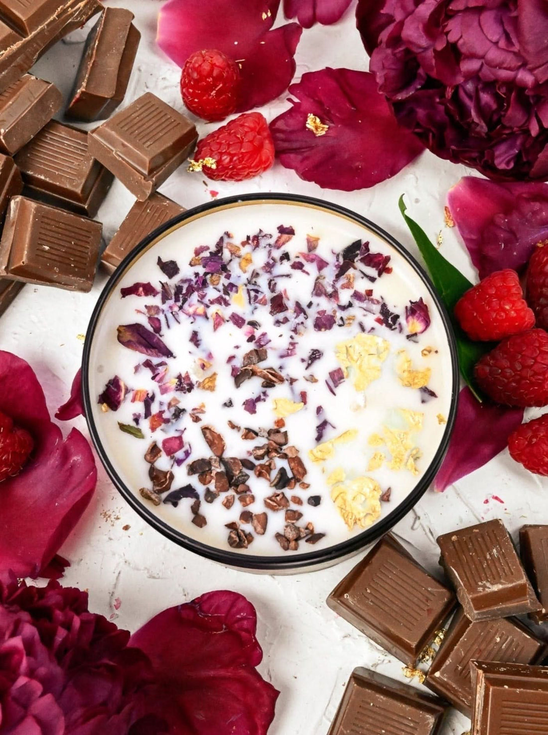 Ash &amp; Rose candle COCOA LUXE Chocolate Raspberry Candle