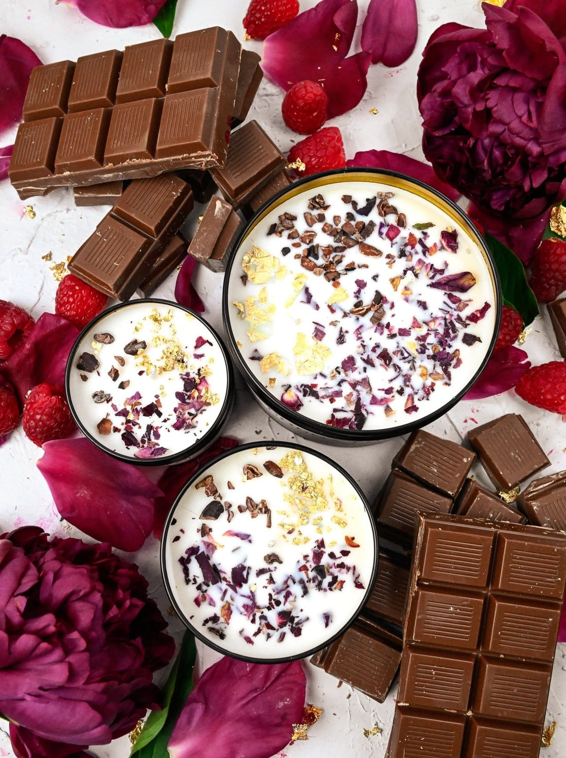 Ash &amp; Rose candle COCOA LUXE Chocolate Raspberry Candle