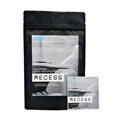 RECESS body wipe BODY 301: After-Sun Aloe Wipes (Pack of 15)