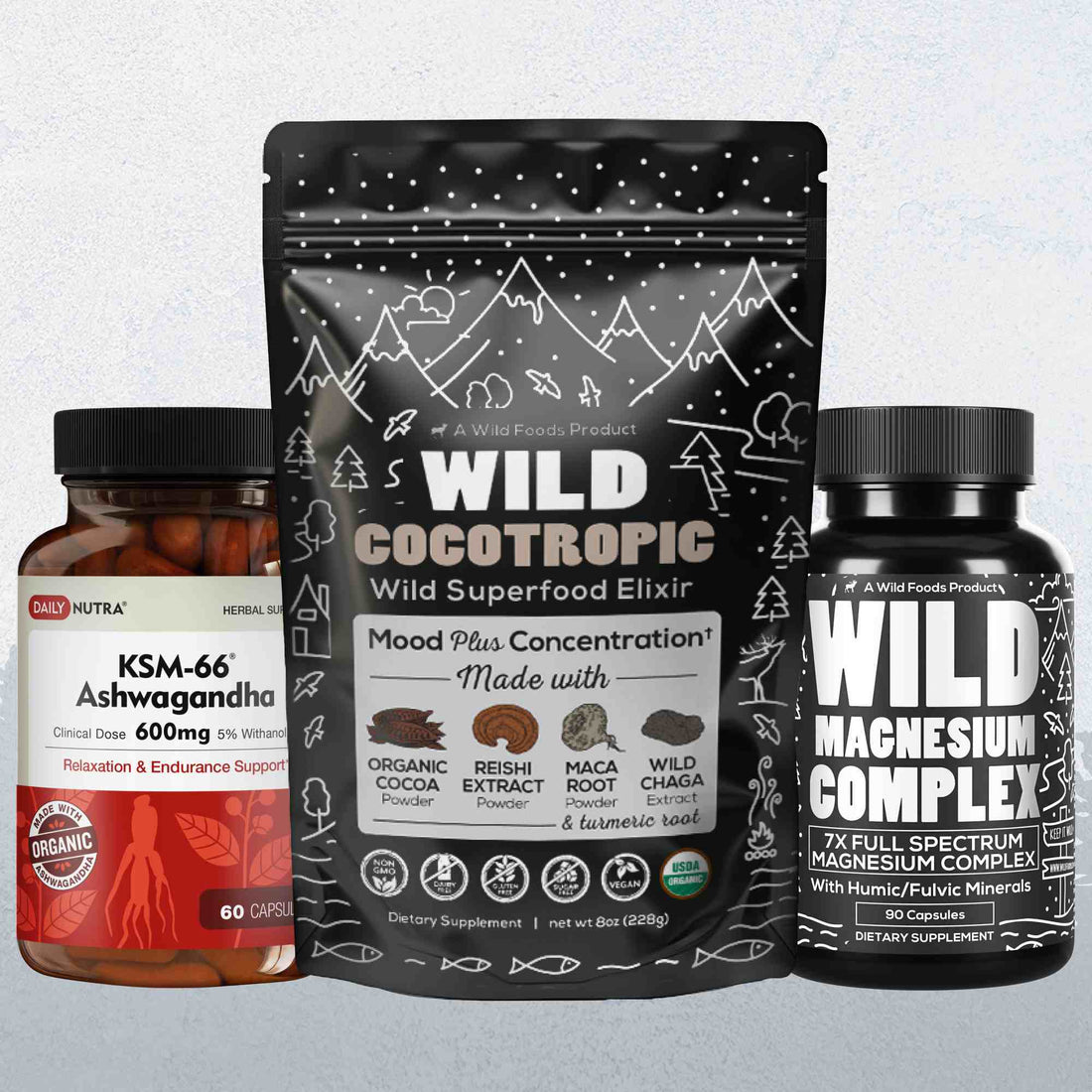 Wild Foods Ashwagandha - Cocotropic - Magnesium Complex  Best Sellers Stack