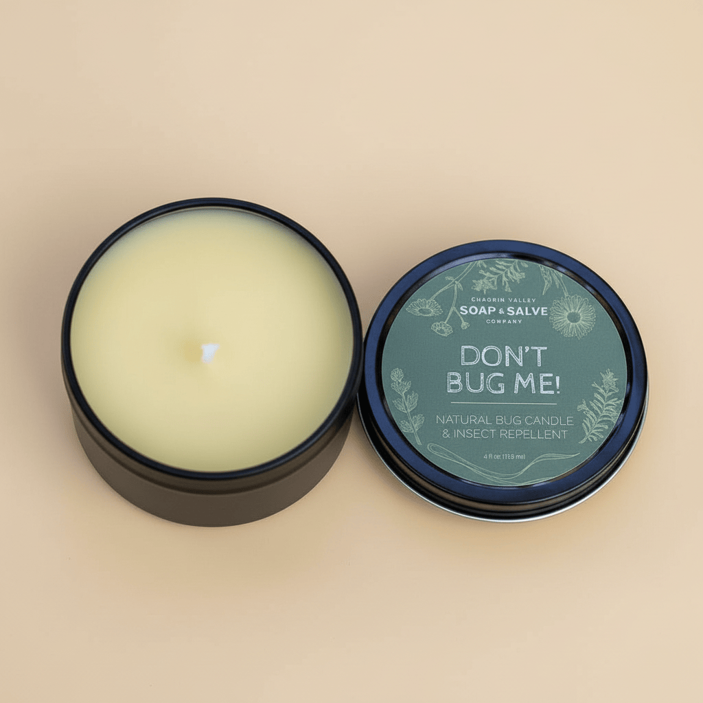Chagrin Valley Soap &amp; Salve Bug Repellent 4 fl oz Tin Body &amp; Massage Candle: Don&