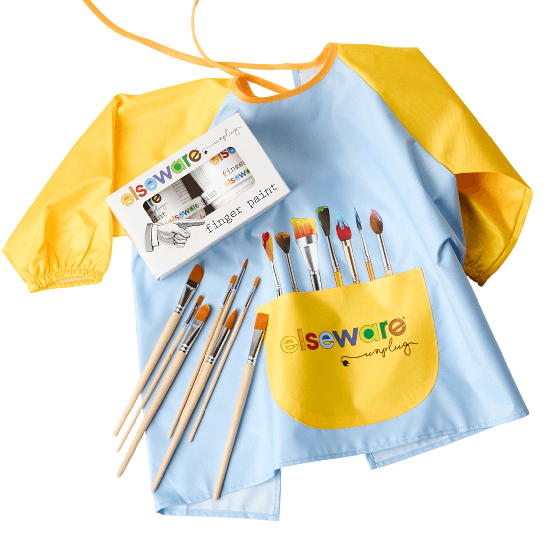 Mess-Free Kids Paint Bundle | All-Natural Finger Paint &amp; Art Smock Set