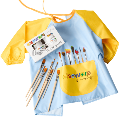 Mess-Free Kids Paint Bundle | All-Natural Finger Paint &amp; Art Smock Set