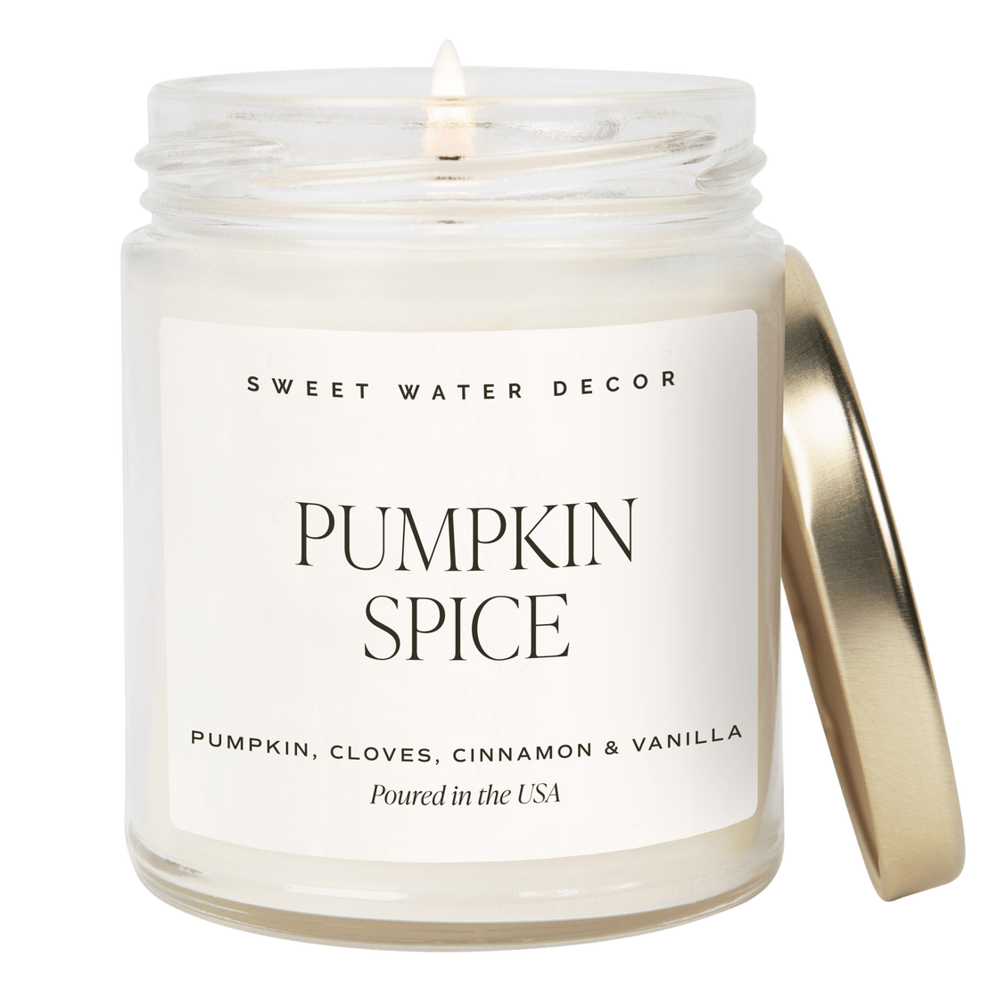 Sweet Water Decor Candles Pumpkin Spice Soy Candle | 9oz. Clear Jar