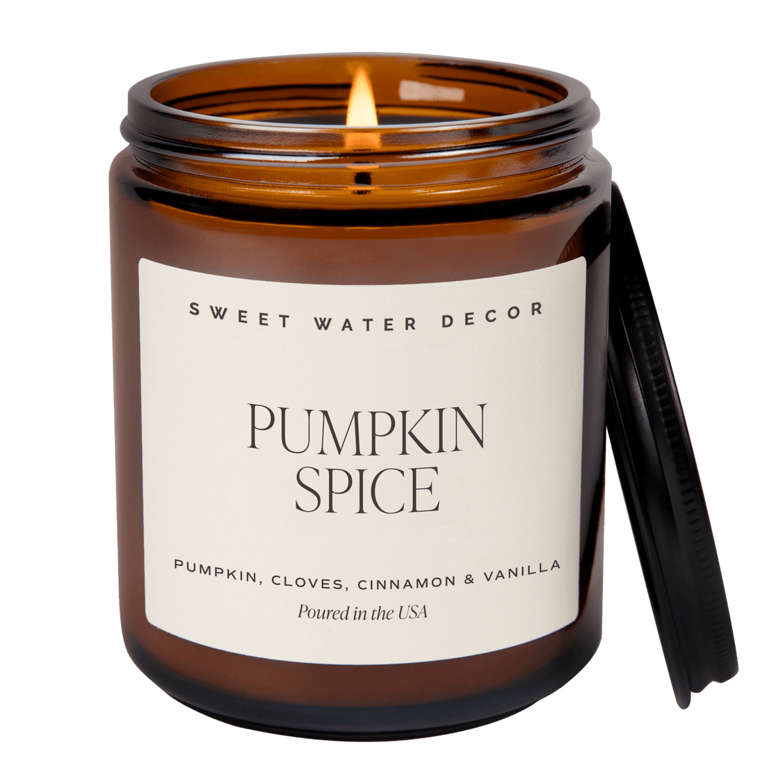 Sweet Water Decor Candles Pumpkin Spice Soy Candle | 9oz. Amber Jar