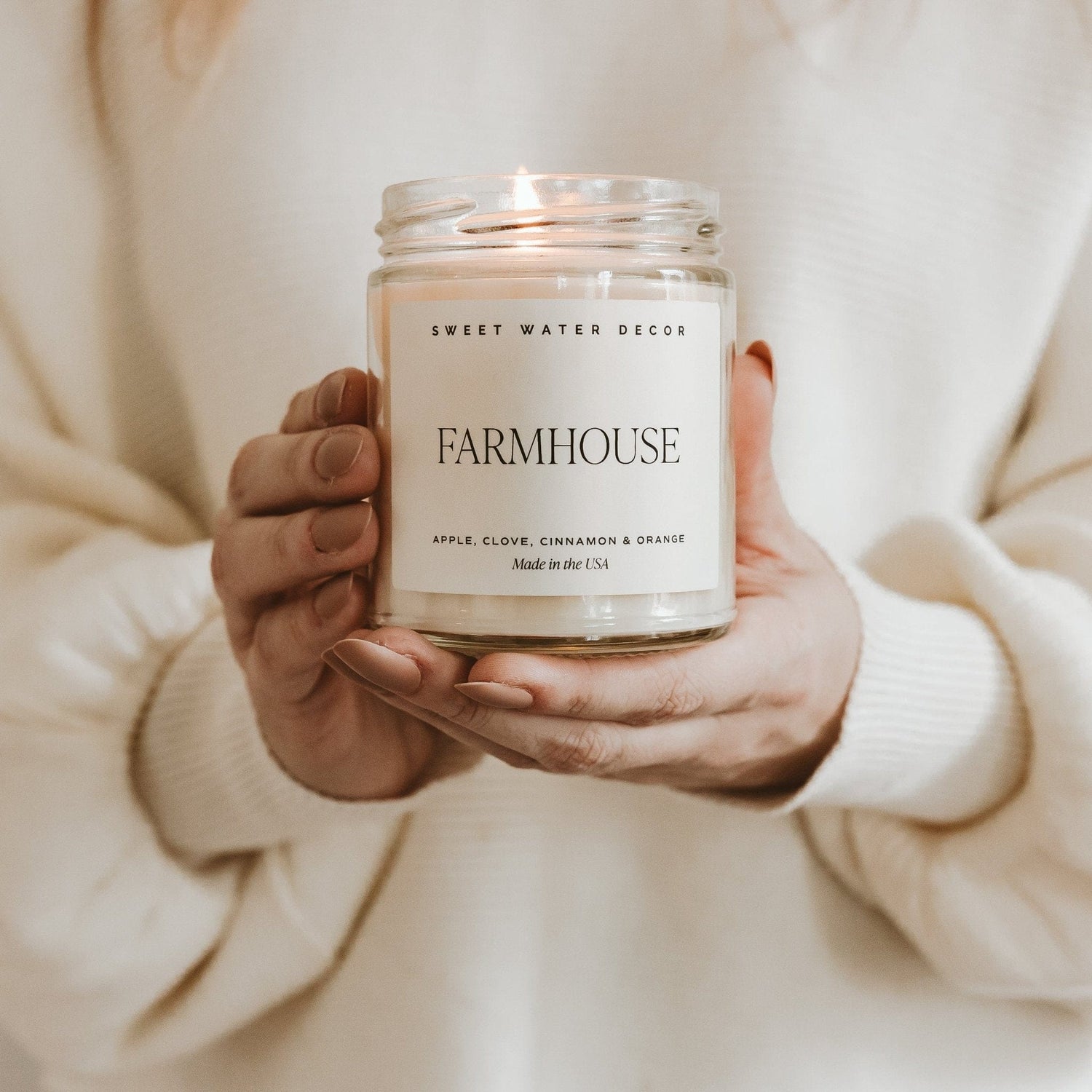 Sweet Water Decor Candles Farmhouse Soy Candle - Clear Jar - 9 oz