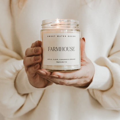 Sweet Water Decor Candles Farmhouse Soy Candle - Clear Jar - 9 oz
