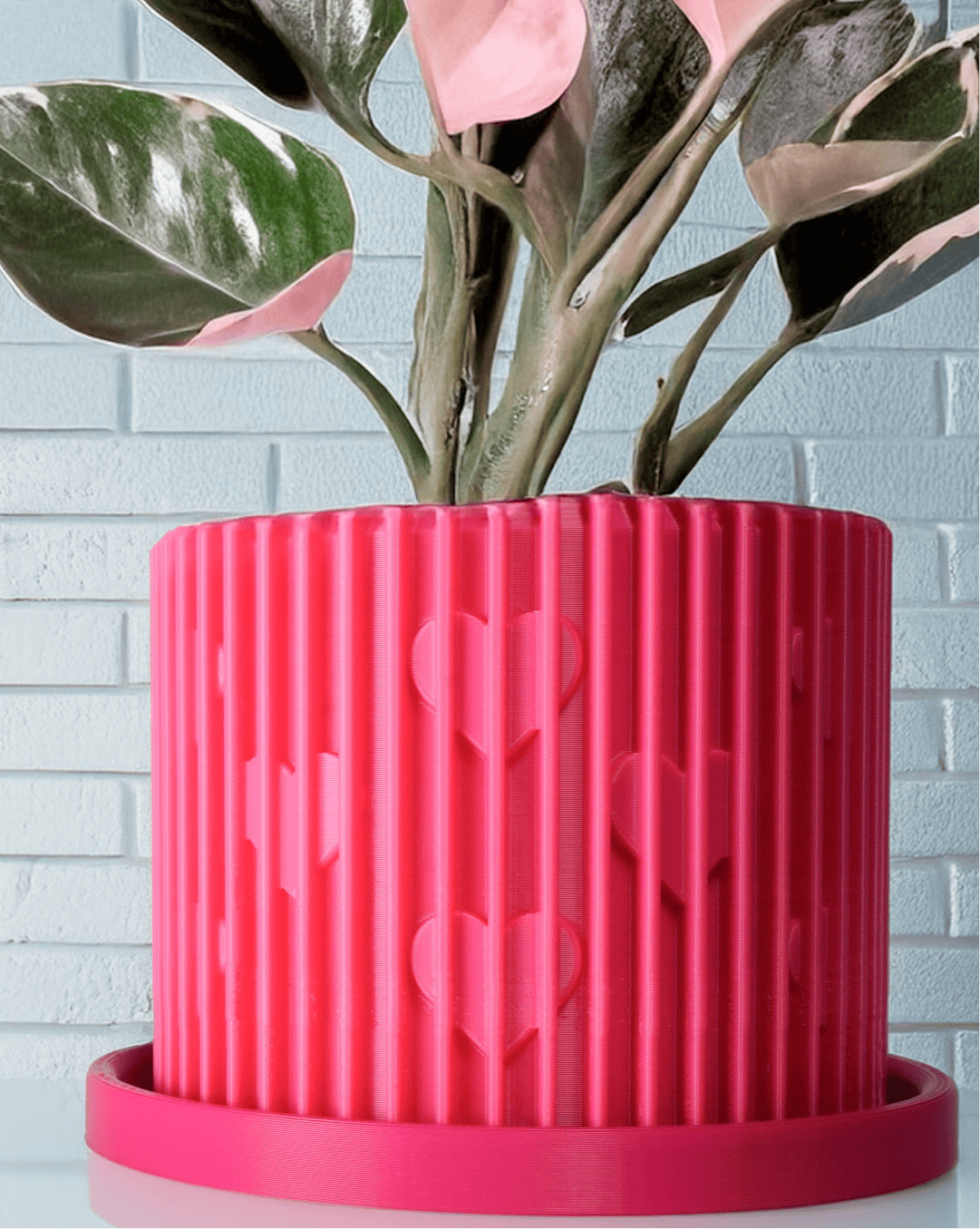 Rosebud HomeGoods Planter Modern Heart-Shaped Planter with Drainage &amp; Saucer – Unique Valentine’s Day Gift for Plant Lovers, 3d Printed Planter Home Hosting Decor,