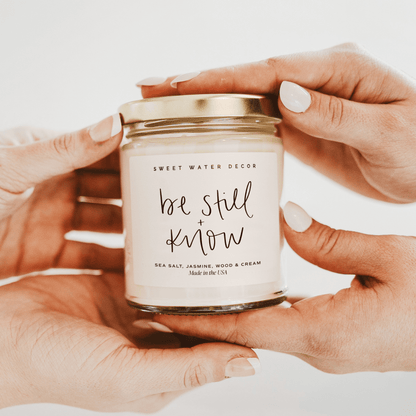 Sweet Water Decor Candles Be Still and Know Soy Candle - Clear Jar - 9 oz