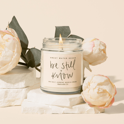 Sweet Water Decor Candles Be Still and Know Soy Candle - Clear Jar - 9 oz