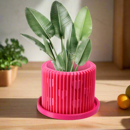 Rosebud HomeGoods Planter Teal / 4 Inch - No Tray Modern Heart-Shaped Planter with Drainage &amp; Saucer – Unique Valentine’s Day Gift for Plant Lovers, 3d Printed Planter Home Hosting Decor,