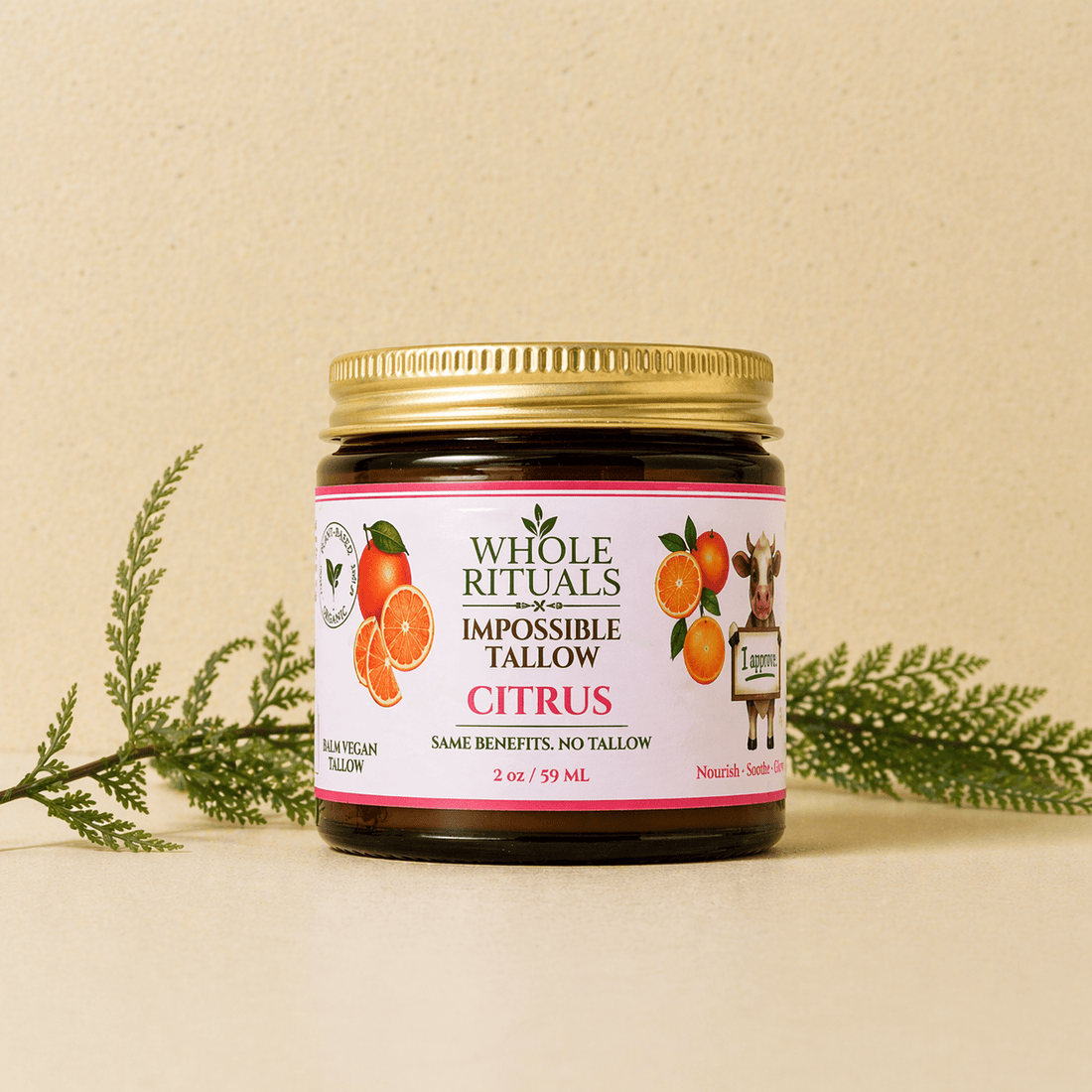 Whole Rituals Face Moisturizer 1 Jar Citrus Vegan Tallow Alternative Moisturizing Balm