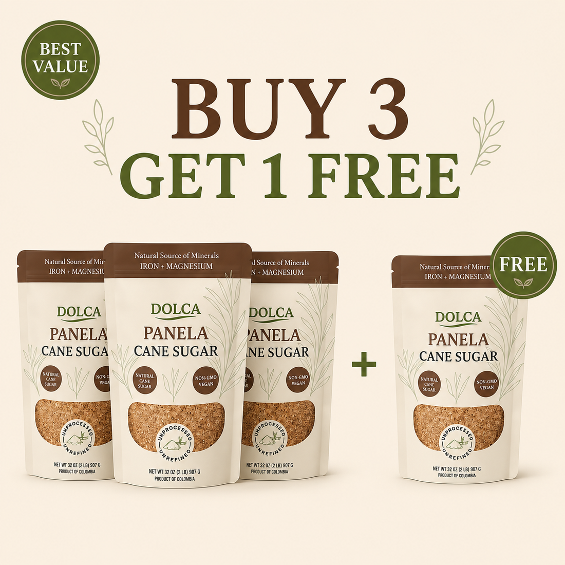 Dolca Sugar Dolca Panela Sugar – 4 Bag Value Bundle