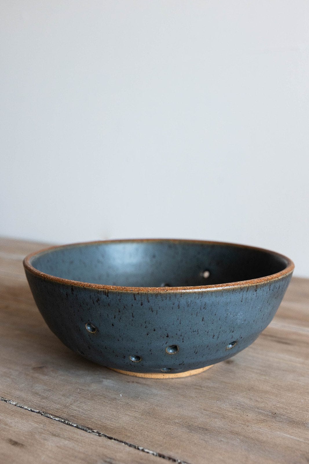 KJ Pottery Bowl Smoke Blue / Glazed Rim Berry Bowl