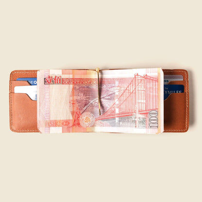 CASUPO Money Clip Wallet Bifold Money Clip Wallet - Natural