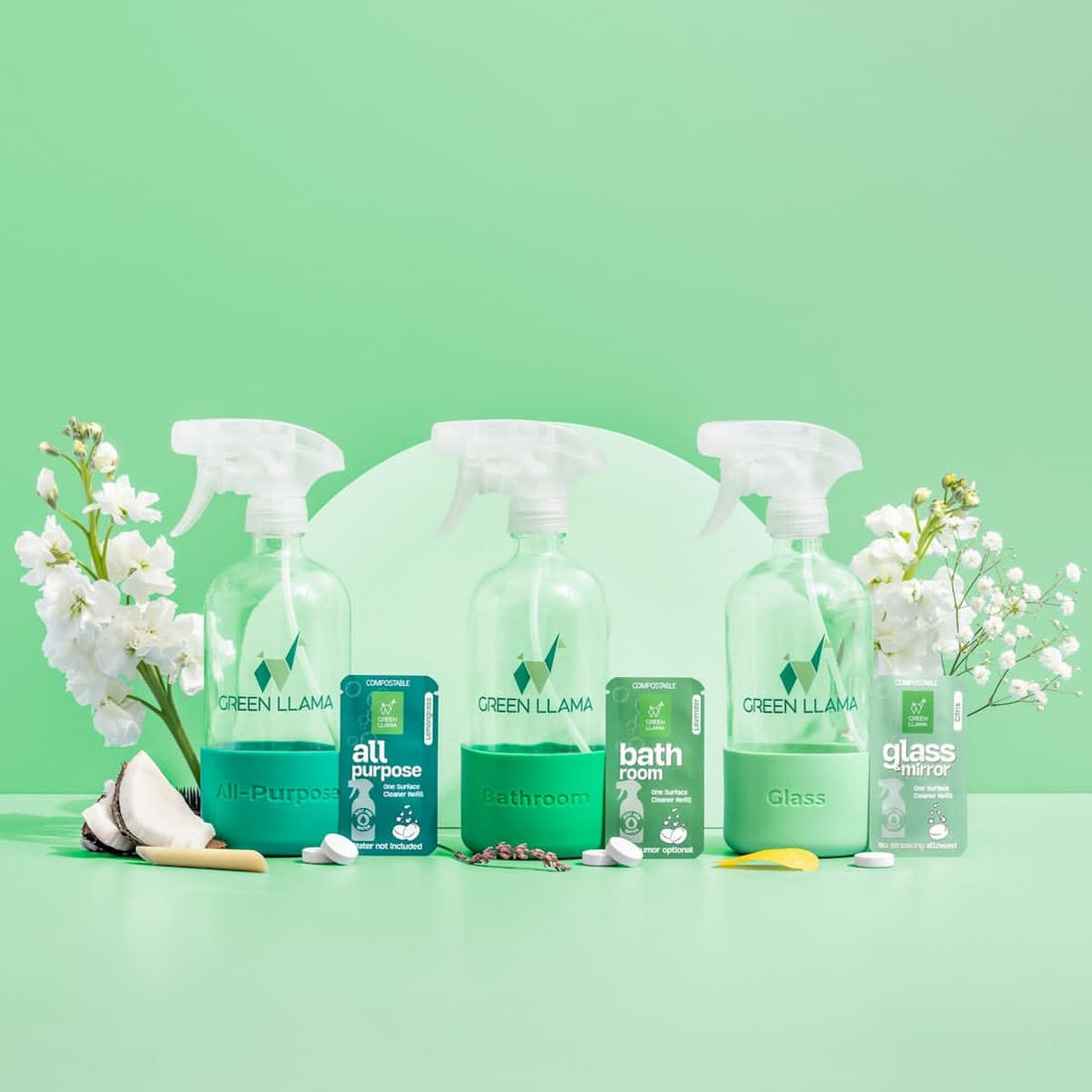 Green Llama Cleaner Starter Kit All Expert Home Cleaner Kit - All in One Complete Eco-Friendly Cleaning Solution