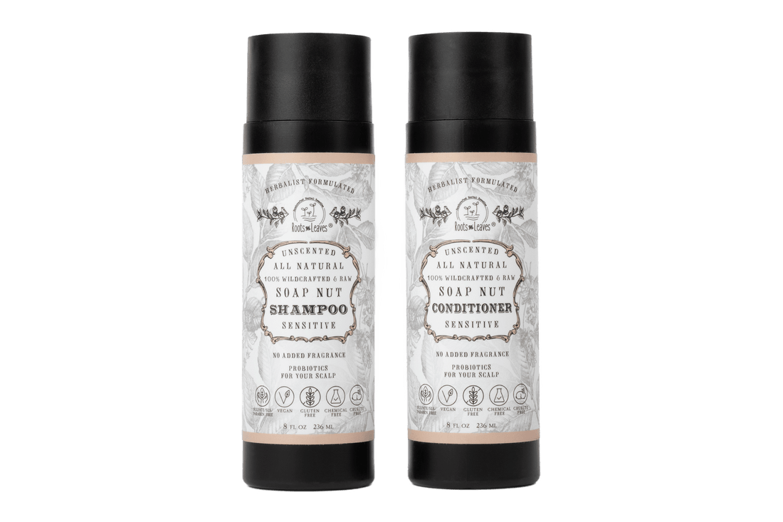 Roots and Leaves, LLC All Natural Soapnut Shampoo and Conditioner Set