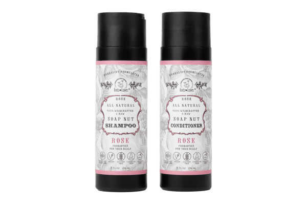 Roots and Leaves, LLC All Natural Soapnut Shampoo and Conditioner Set - ROSE