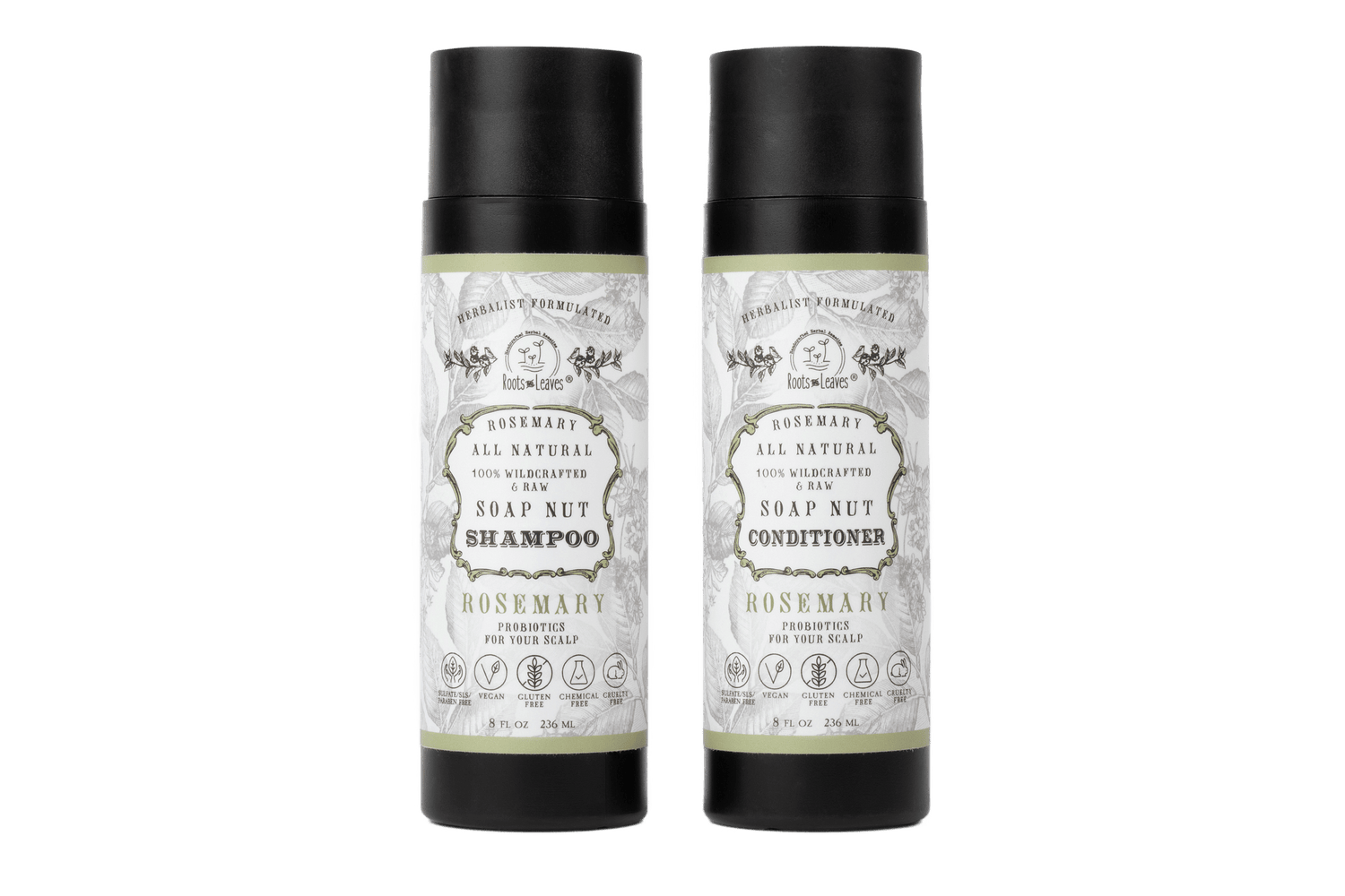 Roots and Leaves, LLC All Natural Soapnut Shampoo and Conditioner Set ROSEMARY