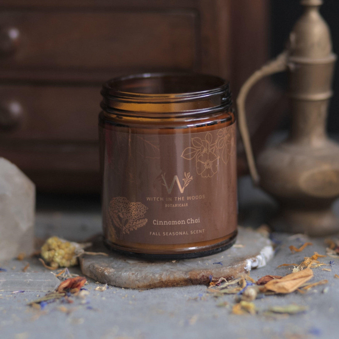 Witch in the Woods Botanicals Candle Cinnamon Chai Candle