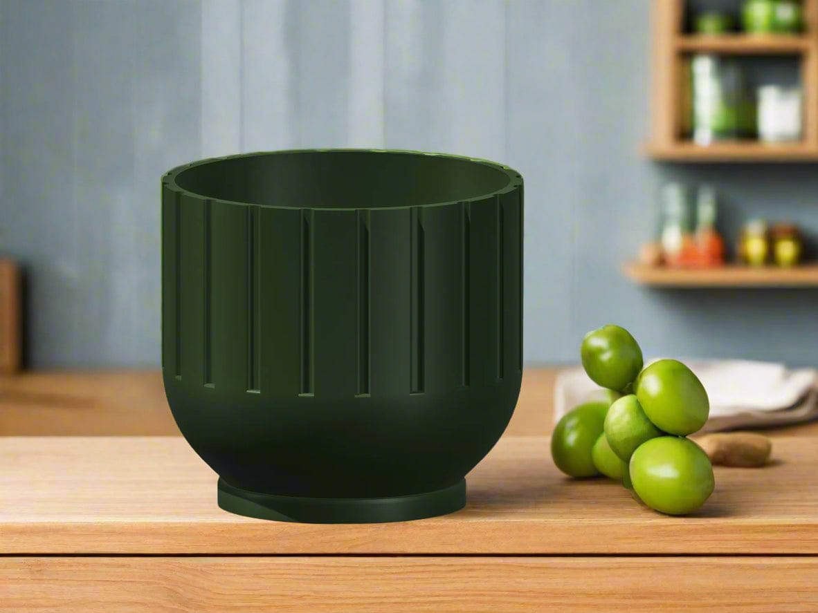 Rosebud HomeGoods Modern Indoor Planter with Drainage – 3D Printed Fluted Plant Pot, Vertical Ribbed Design, Minimalist Decor Accent, Mid-Bubble